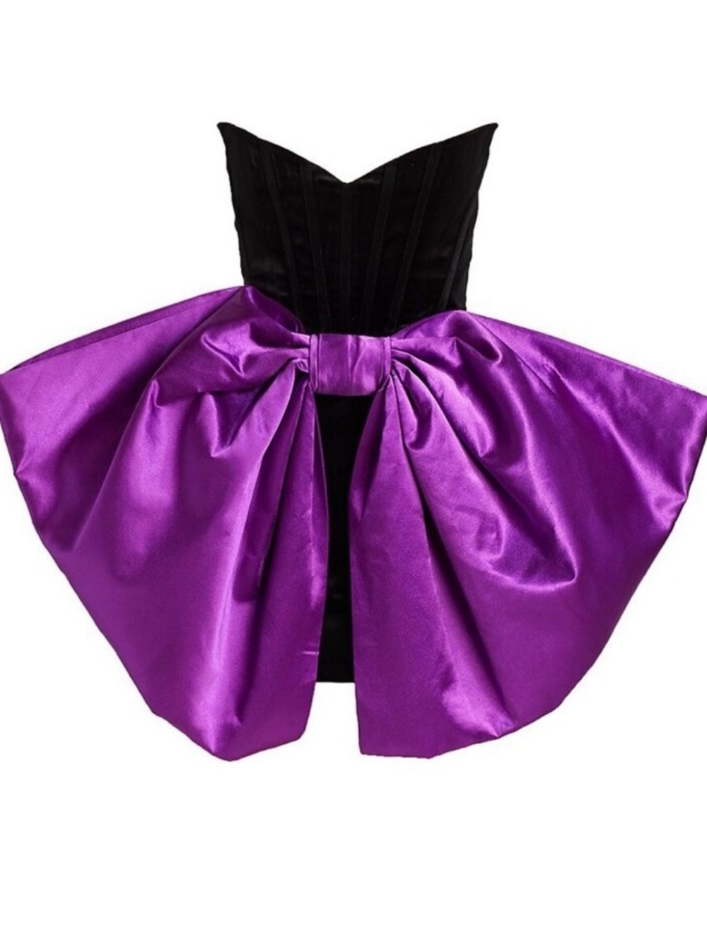 NWT Bronx and Banco Valentine Mini Dress Black/Purple Size S-US-4 - Picture 2 of 4